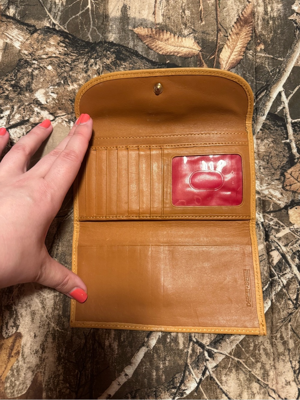 Dooney & Bourke Black and Tan Signature Continental Wallet - Picture 2 of 3